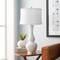 Diva At Home 30" Modern Poise Ivory Ceramic Table Lamp with Ivory Modified Drum Shade